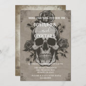 Retro noodlijdend skelet Halloween Party Bash Kaart (Voorkant / Achterkant)
