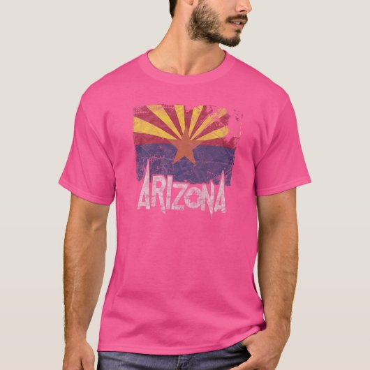 Retro noodlijdende Arizona Grand Canyon State Vlag T-shirt (Voorkant)