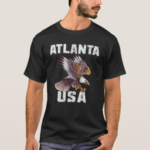 Retro Noodlijdende Atlanta Georgia USA Bald Eagle T-shirt