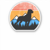 Retro noodlijdende Rottweiler  zonsondergang Sticker (Voorkant)