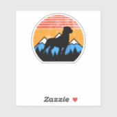 Retro noodlijdende Rottweiler  zonsondergang Sticker (Vel)