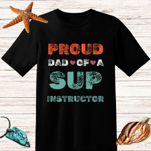 Retro noodlijdende Trotse Vader Sup Instructor pad T-shirt