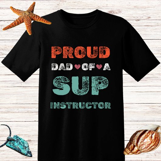 Retro noodlijdende Trotse Vader Sup Instructor pad T-shirt