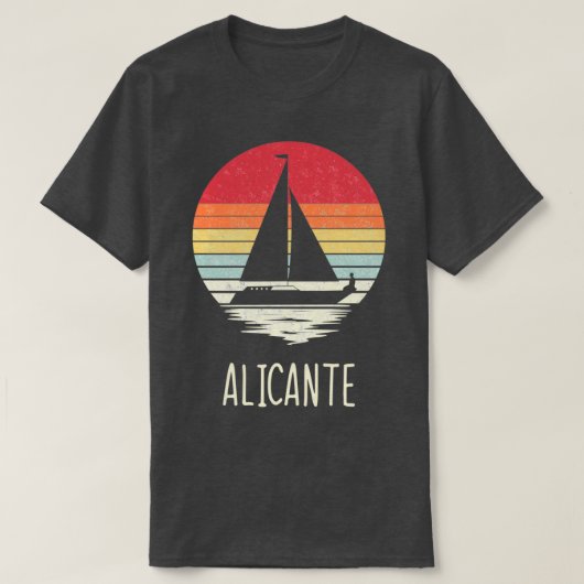 Retro  noodlijdende zeilboot Alicante Sailboot T-shirt (Design voorkant)