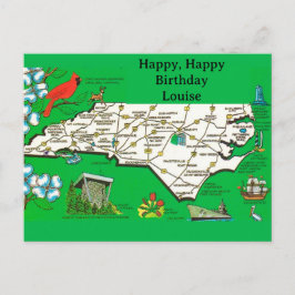 Retro Noord-Carolina Gelegenheidspostkaart Briefkaart