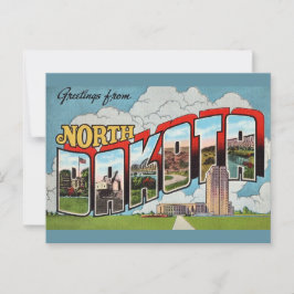 Retro Noord-Dakota ansichtkaart Briefkaart