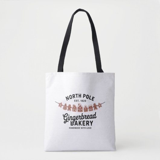  Retro Noordpool Gingerbread Bakkerij Xmas Tote Bag (Voorkant)