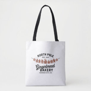 Retro Noordpool Kerstbrood Bakkerij Kerstmis Tote Bag