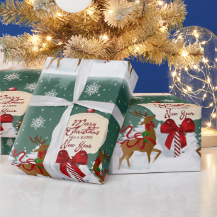 Retro Noordpool rendier Kerstmis ambacht of Cadeaupapier