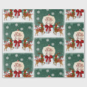 Retro Noordpool rendier Kerstmis ambacht of Cadeaupapier (Vlak)