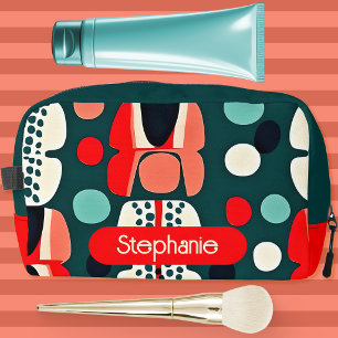 Retro Noordse patroon op diepgroene cosmetische ta Toilettasje