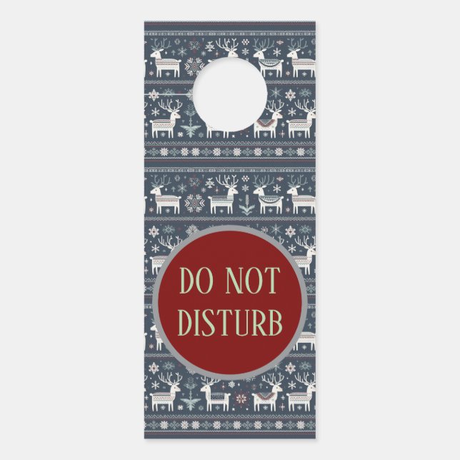 Retro Noordse rendierpatroon Deurhanger (Voorkant)