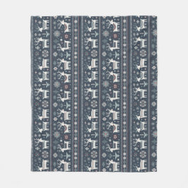 Retro Noordse rendierpatroon Fleece Deken