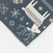 Retro Noordse rendierpatroon Fleece Deken (Hoek)