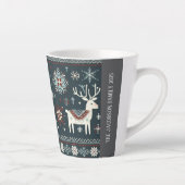 Retro Noordse rendierpatroon Latte Mok (Rechts)