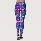 Retro Noordse rendierpatroon Leggings (Achterkant)
