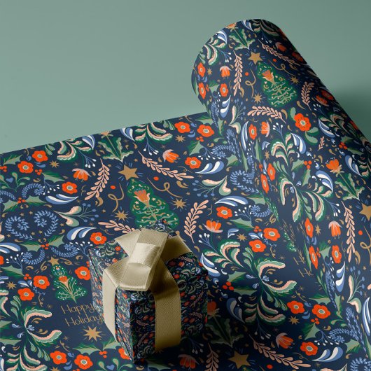 Retro  Nordic Christmas Cadeaupapier