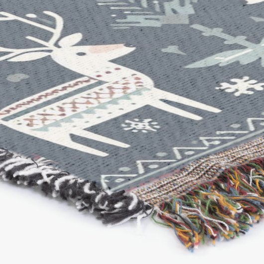 Retro Nordic Reindeer patroon Deken (Hoek)