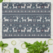 Retro Nordic Reindeer patroon Theedoek (Gevouwen)