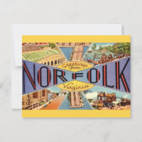 Retro Norfolk VA ansichtkaart