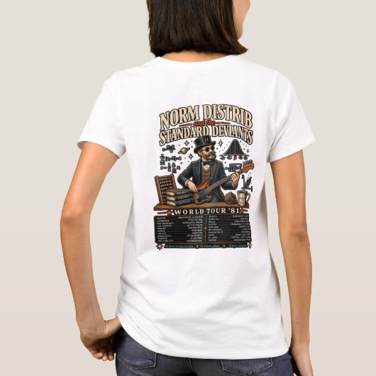 Retro Norm Distrib en de Standard Deviants T-shirt (Achterkant)