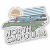 Retro North Carolina State Car Sticker (Voorkant)