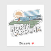 Retro North Carolina State Car Sticker (Vel)