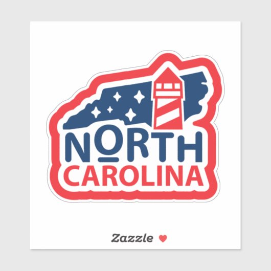 Retro North Carolina State Vlag Sticker (Vel)