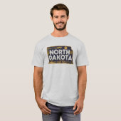 Retro North Dakota Silhouet T-shirt (Voorkant volledig)