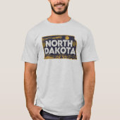 Retro North Dakota Silhouet T-shirt (Voorkant)