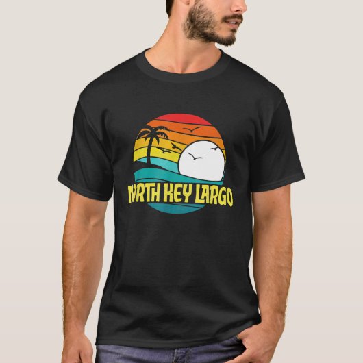 Retro North Key Largo Sun Surf 80s T-shirt (Voorkant)