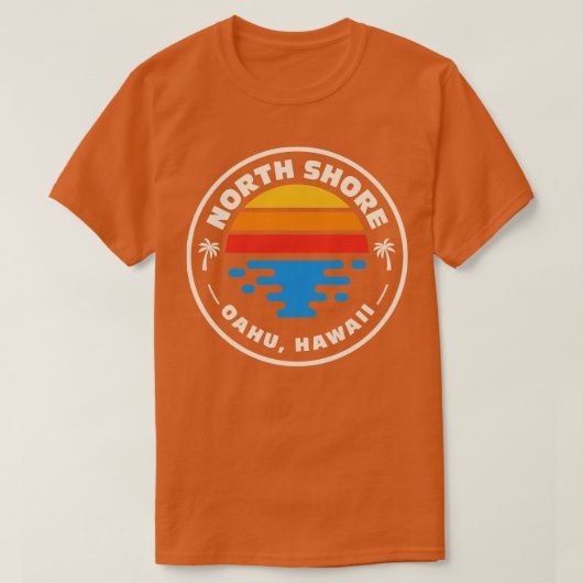 Retro North Shore Oahu Hawaii Beach Surf E T-shirt (Design voorkant)