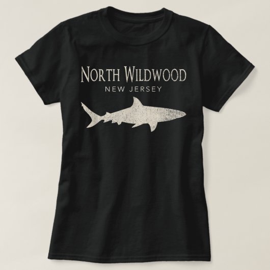 Retro North Wildwood NJ Shark T-shirt (Design voorkant)
