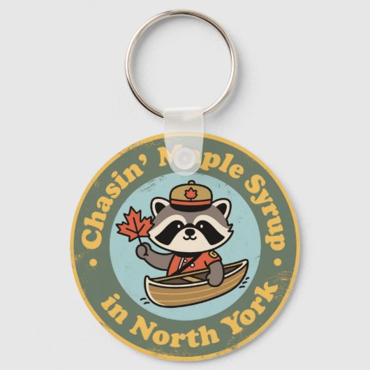 Retro North York Wasbeer Kano Sleutelhanger (Voorkant)