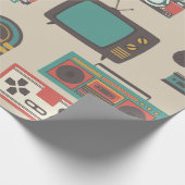  retro nostalgie jukebox fonograaf cadeaupapier (Hoek)