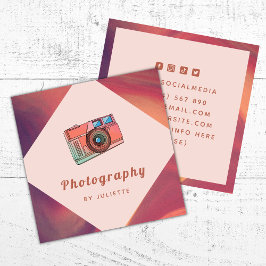 Retro Nostalgische camera Fotograaf  Sunset Vierkante Visitekaartje