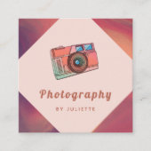 Retro Nostalgische camera Fotograaf  Sunset Vierkante Visitekaartje (Voorkant)