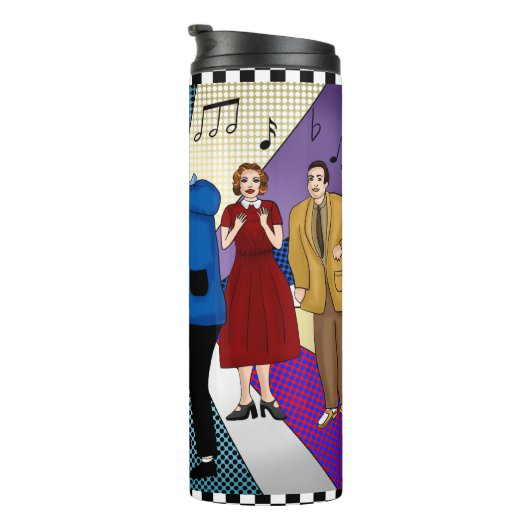 Retro Nostalgische Couple Dancing uit 1950 Thermosbeker (Geroteerd rechts)