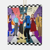 Retro Nostalgische couple Dansende Kerstmis uit 19 Keramisch Ornament (Links)