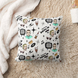 Retro Nostalgische grafische kaart van 1950 Kussen