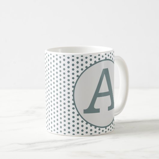 Retro  nostalgische groene stippen koffiemok (Voorkant rechts)