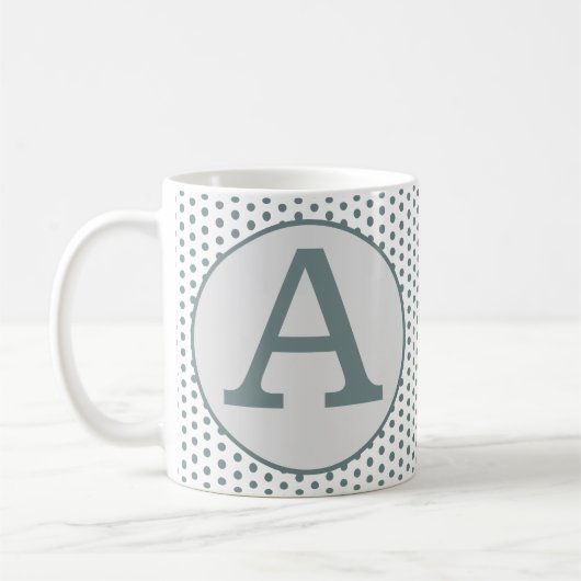 Retro  nostalgische groene stippen koffiemok (Links)