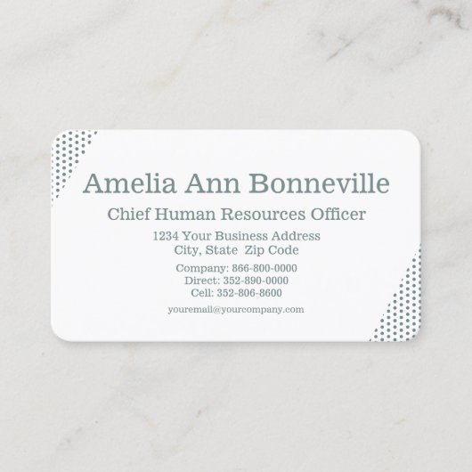 Retro  nostalgische groene stippen visitekaartje (Voorkant)