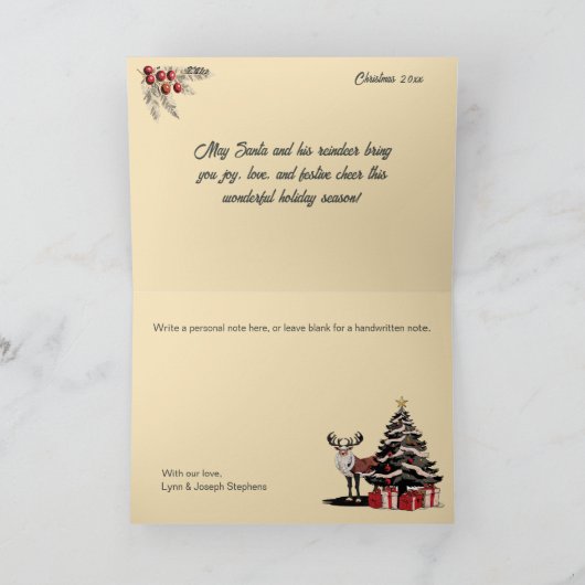 Retro nostalgische kerst Kaart (Binnen)