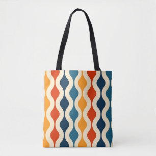 Retro nostalgische, kleurrijke, naadloze achtergro tote bag