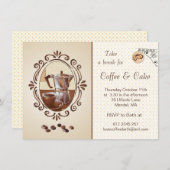 Retro nostalgische koffiezetapparaat & cup party I Kaart (Voorkant / Achterkant)