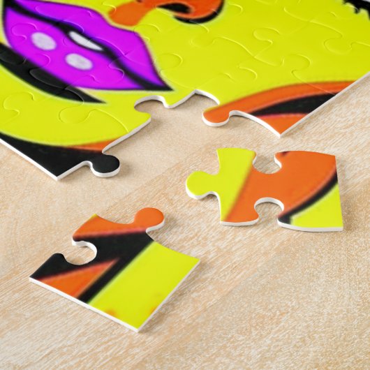 Retro Nostalgische Pop Kunst Vrouw: Levendig & Kle Legpuzzel (Zijkant)