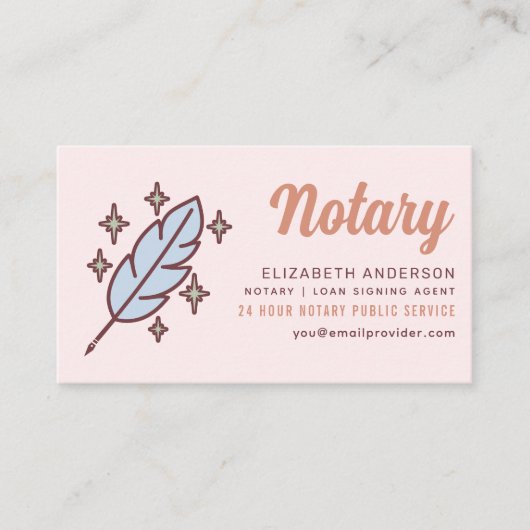 Retro notaris en ondertekenaar van leningen visitekaartje (Voorkant)