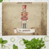 Retro Notenkraker Custom Merry Christmas Theedoek (Gevouwen)