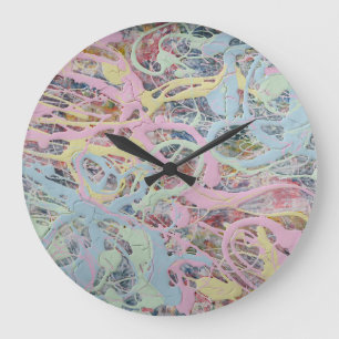 Retro Nouveau art Deco geïnspireerd pastel abstra Grote Klok